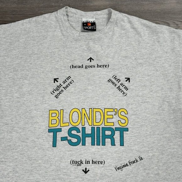 Vintage 90’s Funny Blonde’s T Shirt - Picture 2 of 4